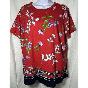 Lauren Ralph Lauren Women's Floral Short Sleeve Tee Shirt Size 2XL